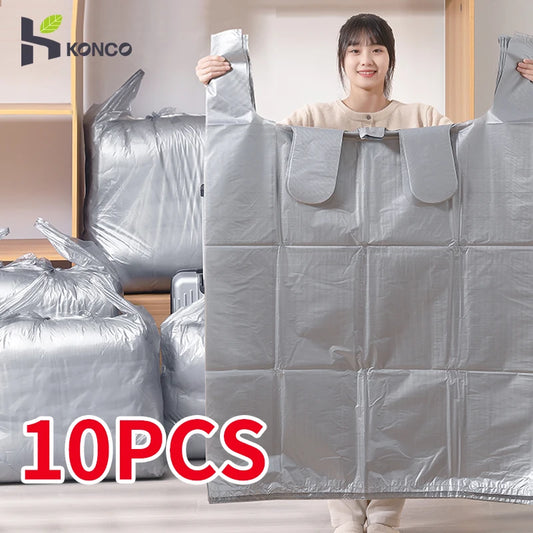 Bolsas de plástico de gran capacidad, bolsa de embalaje móvil gruesa, bolsas de almacenamiento de ropa para juguetes, edredón, manta, organizador de ropa de cama, 10 Uds. 