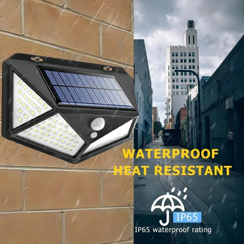 Lámpara Solar de pared LED de 1 a 12 Uds., 100, 4 lados luminosos con Sensor de movimiento, luz de pared impermeable para jardín y patio al aire libre 