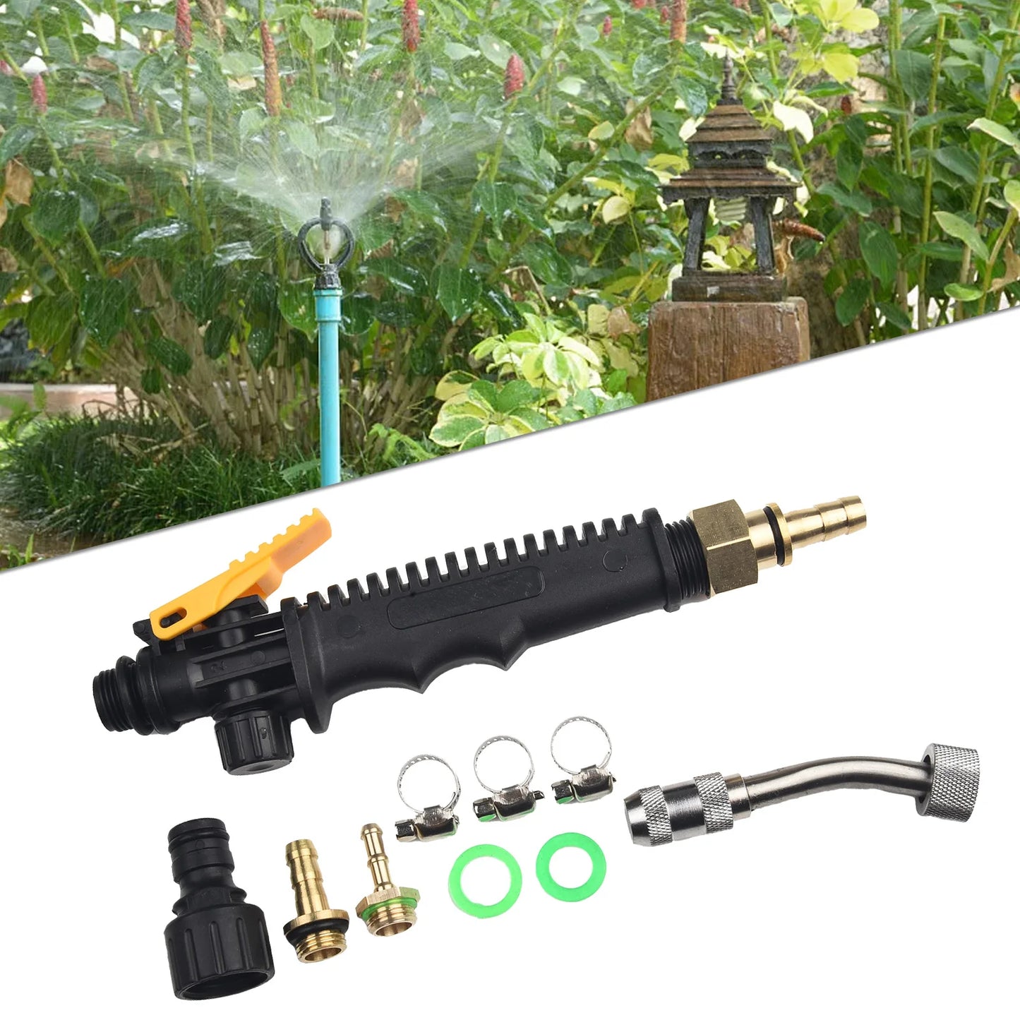 1/4" 3/8" Sprayer Wand High Pressure Water Gun Metal Water Gun Jet Garden Hose Nozzle Sprayer Watering Spray Sprinkler