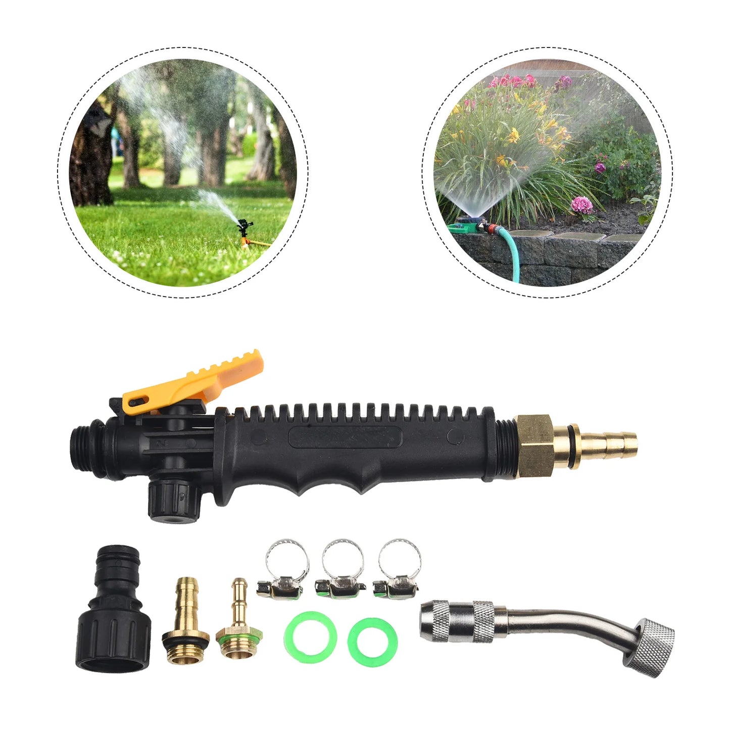 1/4" 3/8" Sprayer Wand High Pressure Water Gun Metal Water Gun Jet Garden Hose Nozzle Sprayer Watering Spray Sprinkler