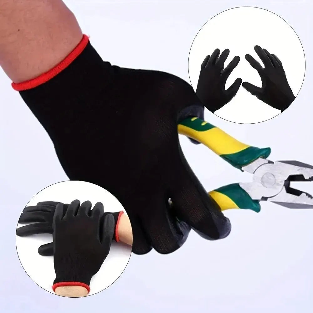 10 pares de guantes de seguridad duraderos: antideslizantes, resistentes al desgaste, protección ESD para jardinería y carpintería 