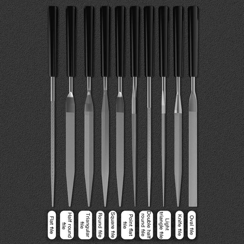 10pcs/set Metal Needle File Set Wood Rasp Metal Polishing Hand FileTools Steel Rasp Needl Filing For Metal Glass Stone Wood Carv