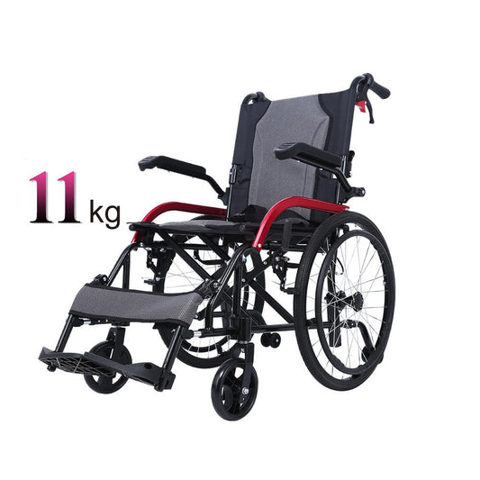 Silla de ruedas Manual para personas mayores, plegable, portátil, de viaje, para discapacitados, multifuncional, de aleación de aluminio, 11KG 