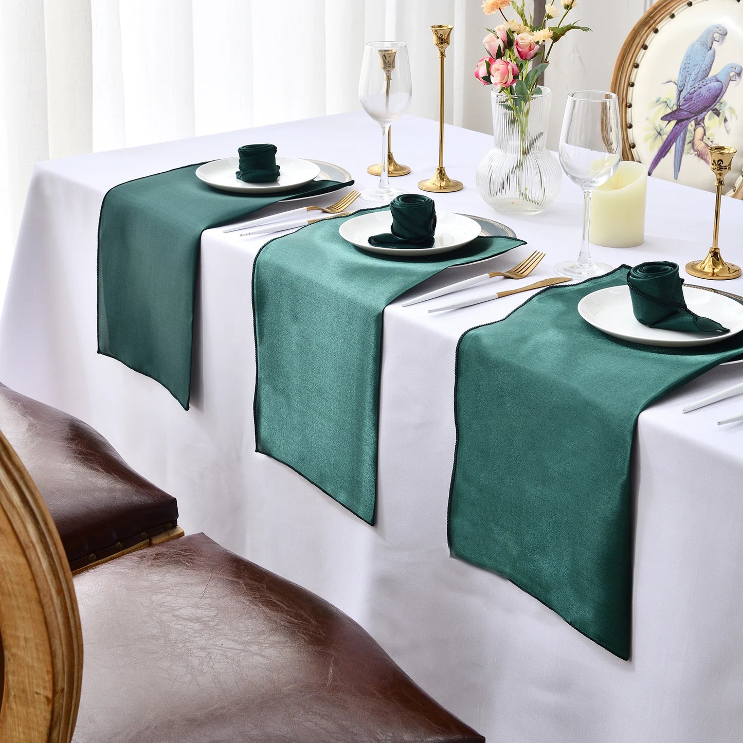 Servilleta de mesa de satén de 30x30cm, pañuelo suave, servilletas de mesa cuadradas para banquete de boda romántico, decoración para fiesta y cena, 12 Uds. 