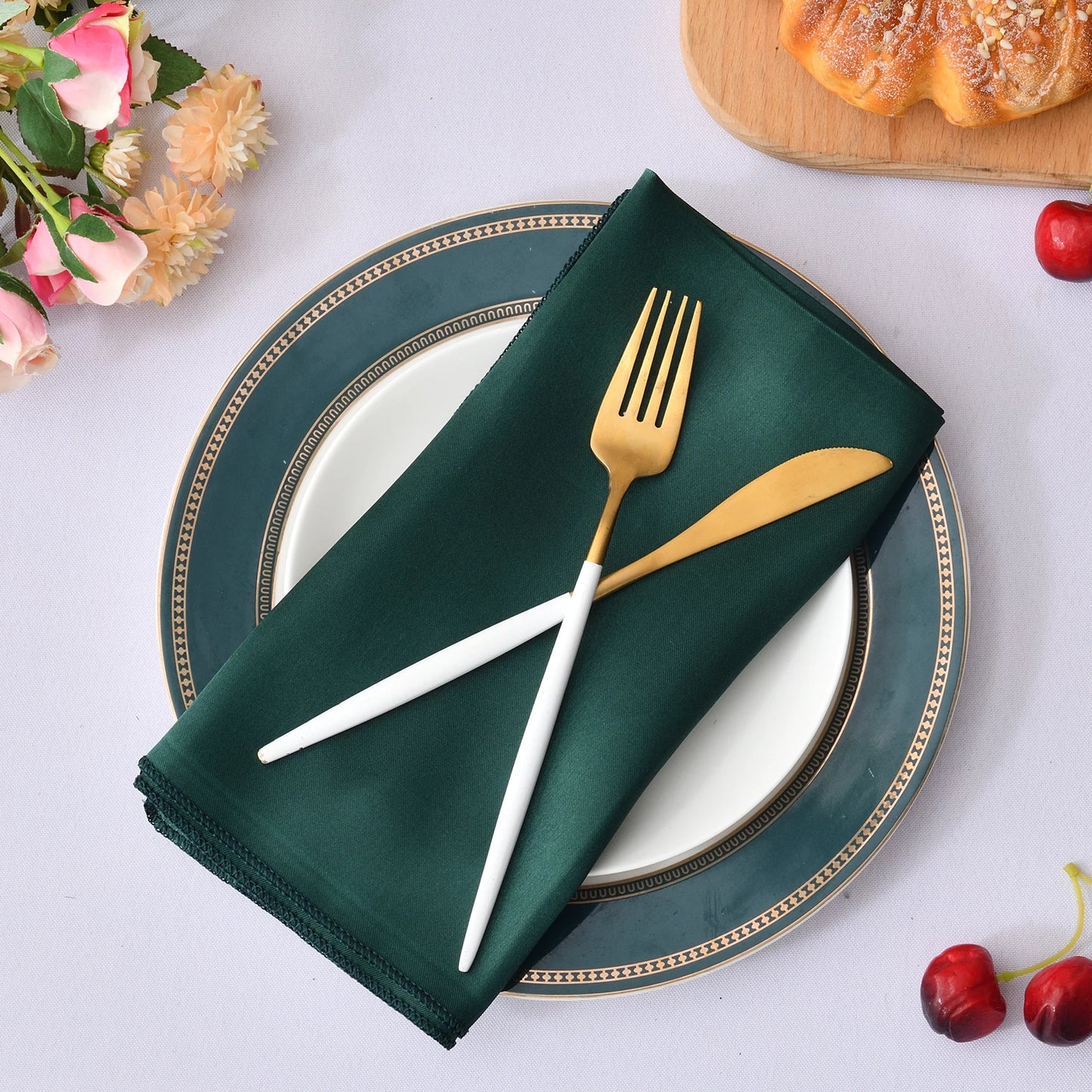 Servilleta de mesa de satén de 30x30cm, pañuelo suave, servilletas de mesa cuadradas para banquete de boda romántico, decoración para fiesta y cena, 12 Uds. 