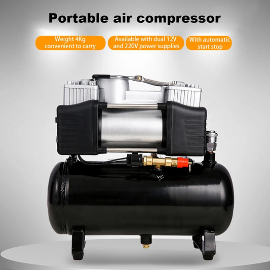 12V/220V Air Compressor Car Air Pump 2.5L Portable Tyre Inflator Electric Motorcycle Pump Small Air Compressor