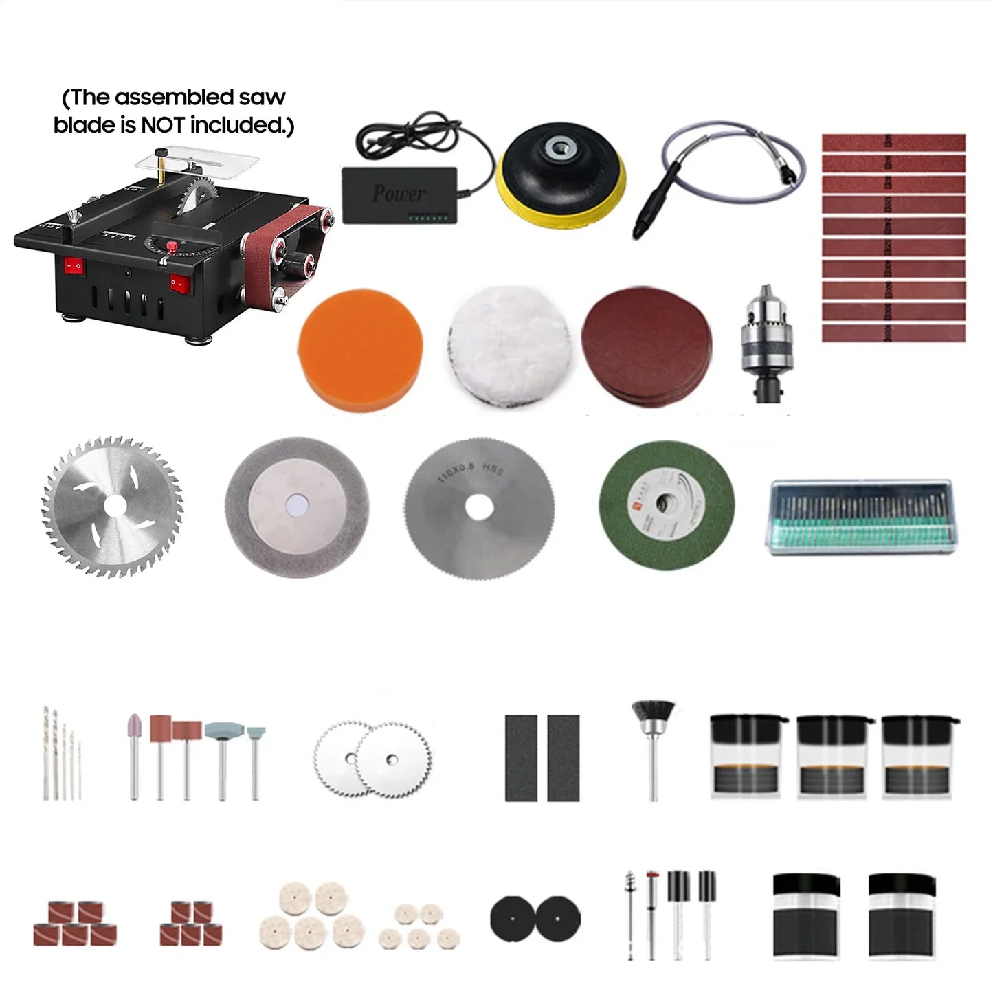 150W 2 In 1 Table Saw Belt Sander Kit Variable Speed Bench Circular Saw 30mm Depth DIY Benchtop Grinding Sanding Cutting Machine