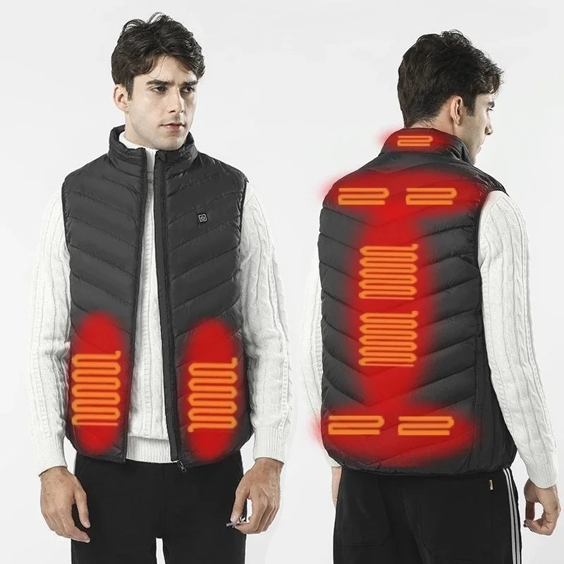 Chaleco calefactable de 17/13/9 áreas para hombre y mujer, chaleco calefactor eléctrico, chaqueta calefactable por Usb, chaleco calefactable, chaqueta calefactora para invierno 