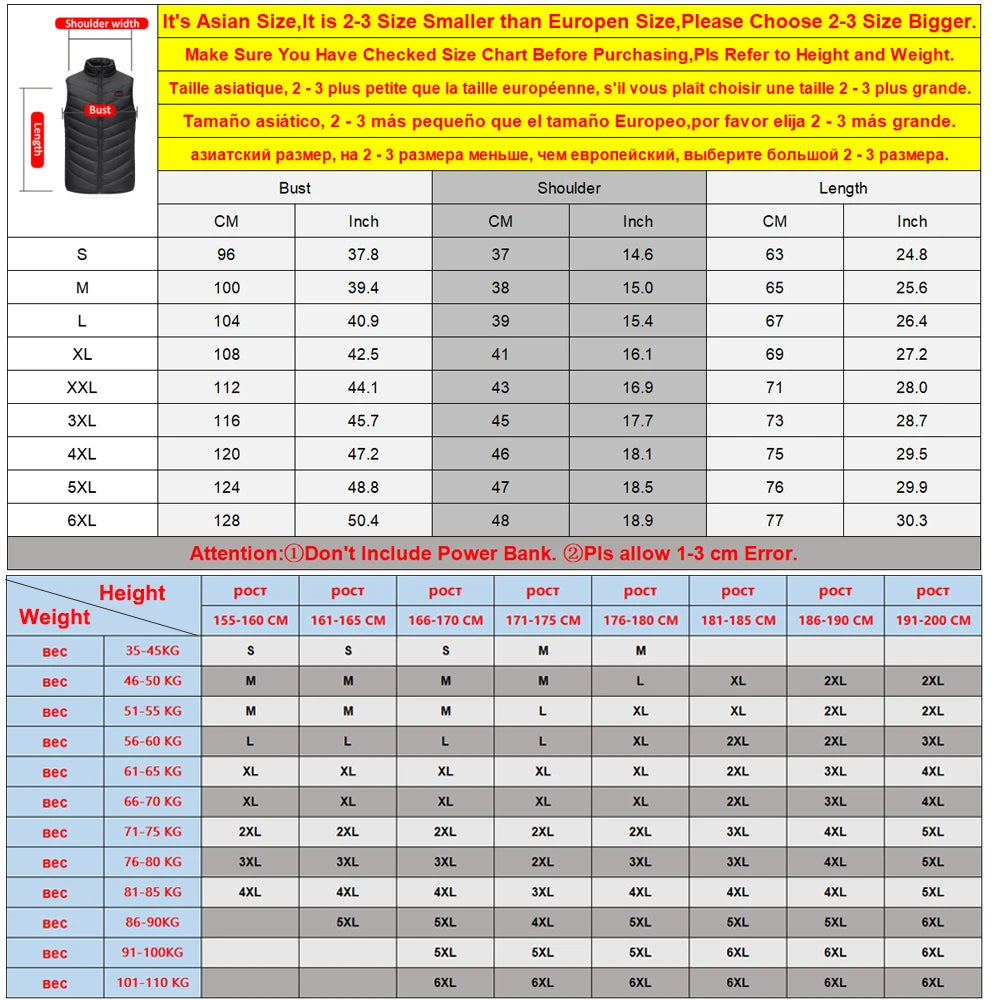 Chaleco calefactable de 17/13/9 áreas para hombre y mujer, chaleco calefactor eléctrico, chaqueta calefactable por Usb, chaleco calefactable, chaqueta calefactora para invierno 