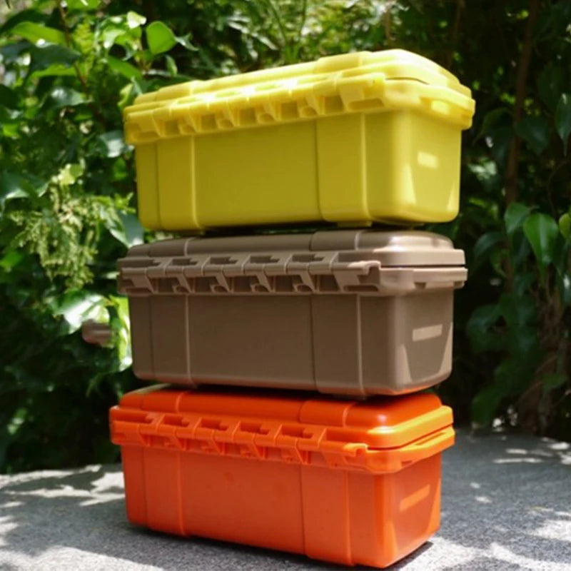 1PC Portable Large Professional Waterproof Box Shockproof Compression Storage Box With Shock Cushion EDC Outdoor Accessories