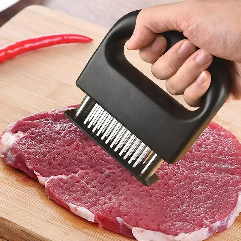 Ablandador de aguja retráctil de acero inoxidable para carne, ablandador de 48 cuchillas para cocina, martillo para carne, herramientas para batir carne, 1 ud.