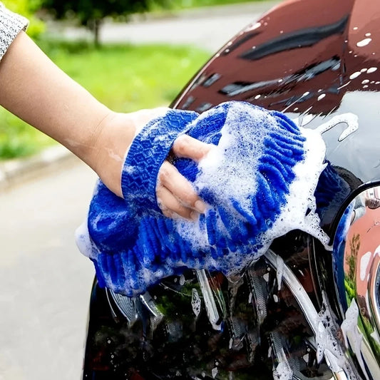 Esponja de microfibra para limpieza de coche, cepillos para el cuidado del coche, toalla de lavado, guantes de coche, accesorios de estilismo, 1 Uds. 