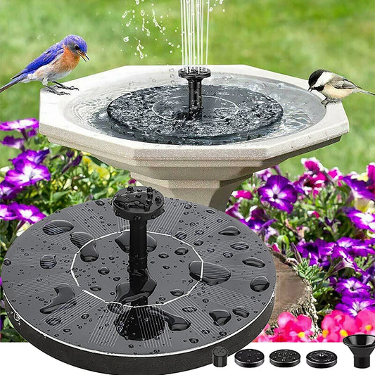 Fuente Solar de 1W para Baño de pájaros, estanque, fuente alimentada para Patio, bombas de agua flotantes independientes para baño de pájaros, decoración de jardín de 13/16cm 