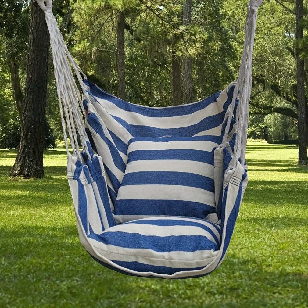 1pc Folding Hammock, Anti Rollover And Anti Slip，Outdoor Hammock Chair, Canvas Leisure Swing Chair, No Pillow Or Cushion,