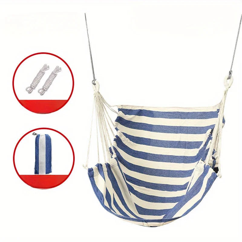 1pc Folding Hammock, Anti Rollover And Anti Slip，Outdoor Hammock Chair, Canvas Leisure Swing Chair, No Pillow Or Cushion,