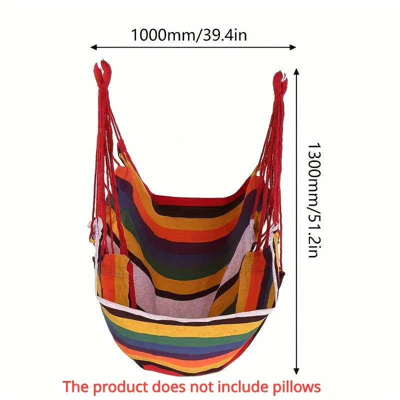 1pc Folding Hammock, Anti Rollover And Anti Slip，Outdoor Hammock Chair, Canvas Leisure Swing Chair, No Pillow Or Cushion,