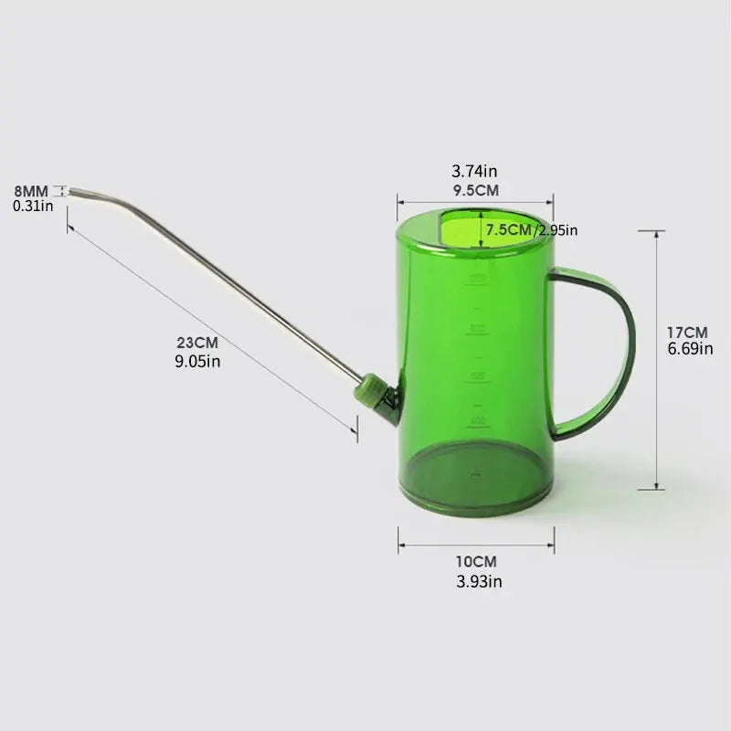 1pc Long Spout Watering Can - Stainless Steel with Transparent Scalefor Precise Watering of FlowersPotted Plants, and Greenery