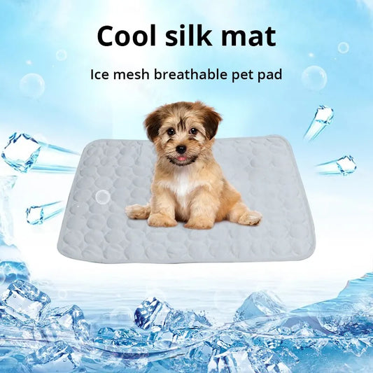 Almohadilla refrescante de seda helada para cachorros, almohadilla para dormir de Gato pequeña, lavable, reutilizable, resistente a mordeduras, verano, 1 ud. 