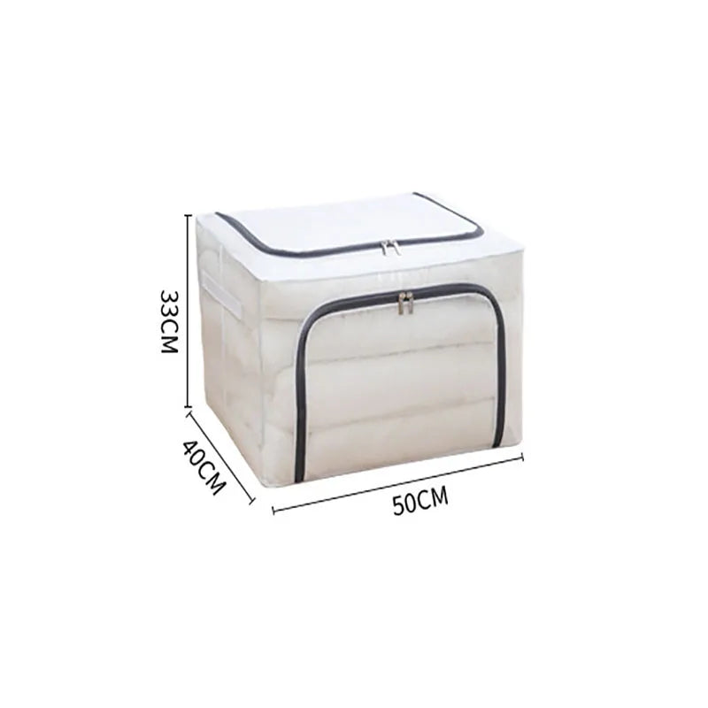 Caja de almacenamiento de ropa transparente, caja Baina plegable con cremallera, armario, caja de almacenamiento de juguetes, caja de almacenamiento móvil impermeable, 1 ud. 