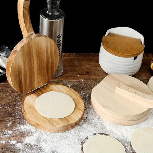 Rodillo de prensa de masa Manual de madera, molde para prensar la piel del bollo de la piel de la bola de masa de tortilla de maíz, fabricante de pastelería para hornear de cocina, 1 ud. 