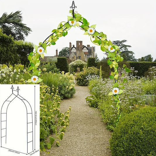 1pcs Metal Garden Arch Rose Arbor Climbing Plant Frame Balloons Archway Wedding Birthday Party Arch Stand Lawn Courtyard Decor