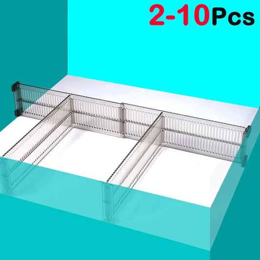 Separadores de cajones ajustables, 2/10 Uds., 27,5-51cm, separadores de cajones transparentes expandibles para el hogar, cocina, organizadores de armario, accesorios 