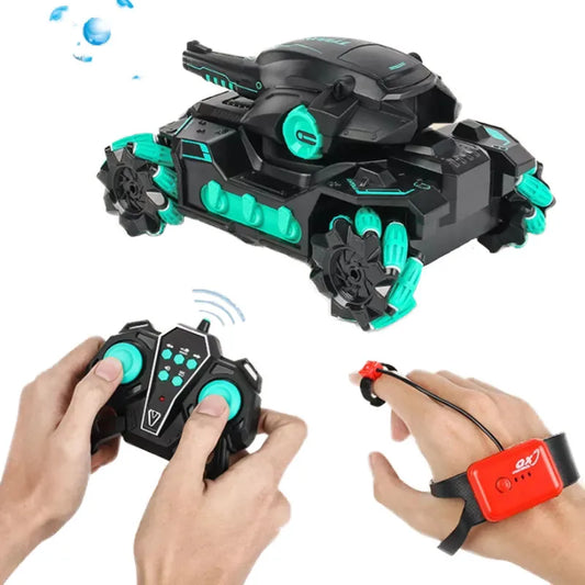 2,4G bomba de agua RC tanque RC coche luz música dispara juguetes para niños vehículo rastreado Control remoto tanques de guerra tanques de radiocontrol 