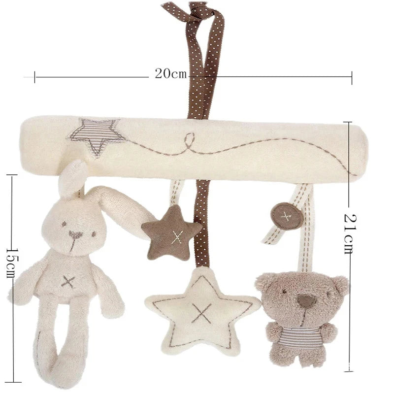 2024 New Hanging Bed Rabbit Baby Hand Bell Safety Seat Plush Toy Multifunctional Plush Toy Stroller Mobile Gifts