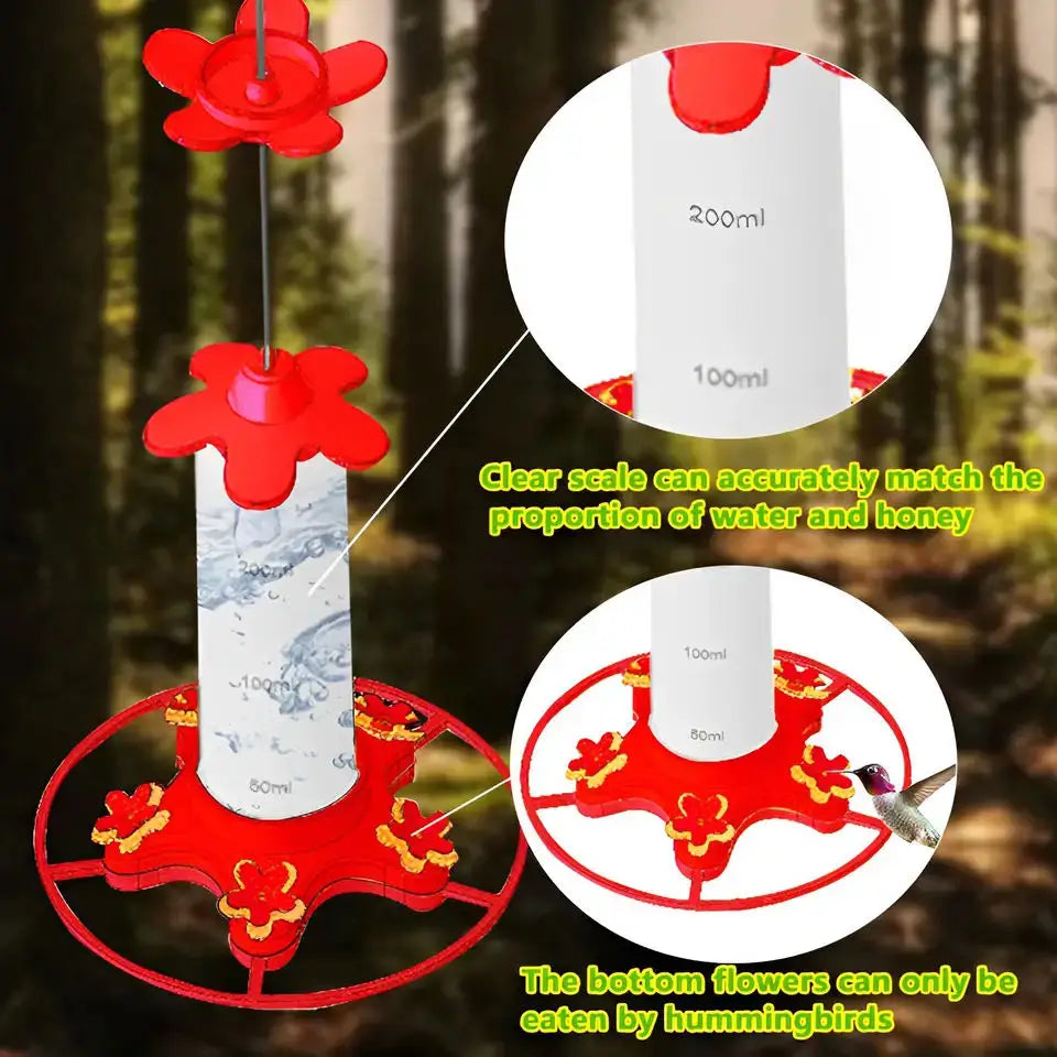 2024 New Hummingbird Drinker Feeder Outdoor Hanging Bird Feeder Easy To Clean Ant Proof Yard Garden Decoration Bird Feeder House