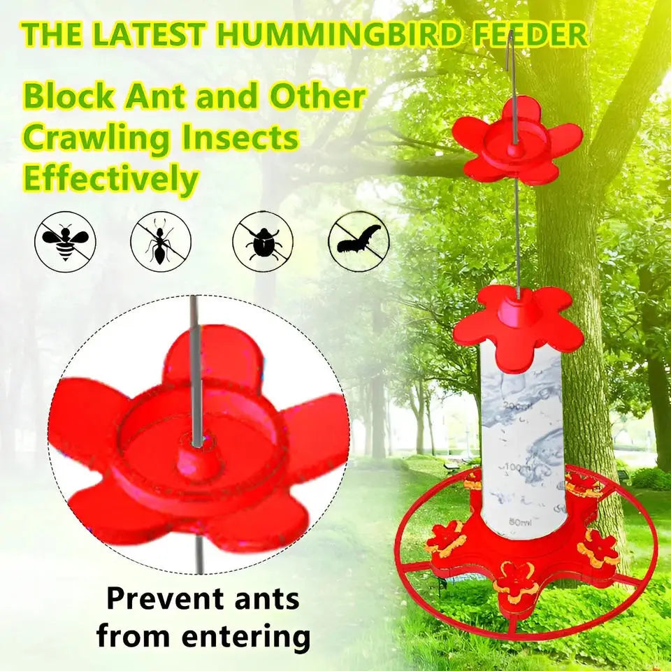 2024 New Hummingbird Drinker Feeder Outdoor Hanging Bird Feeder Easy To Clean Ant Proof Yard Garden Decoration Bird Feeder House