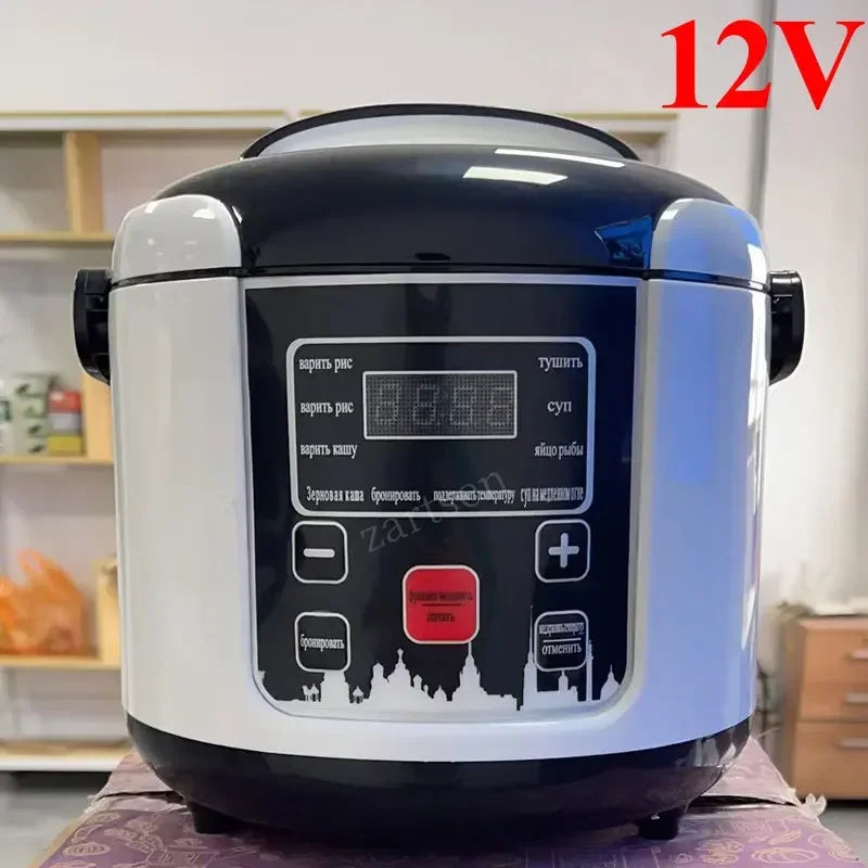 2L 电动迷你电饭煲 多功能电饭煲 便携式车载电饭煲 12V 24V 烹饪机 适用于汽车和卡车 英文菜单