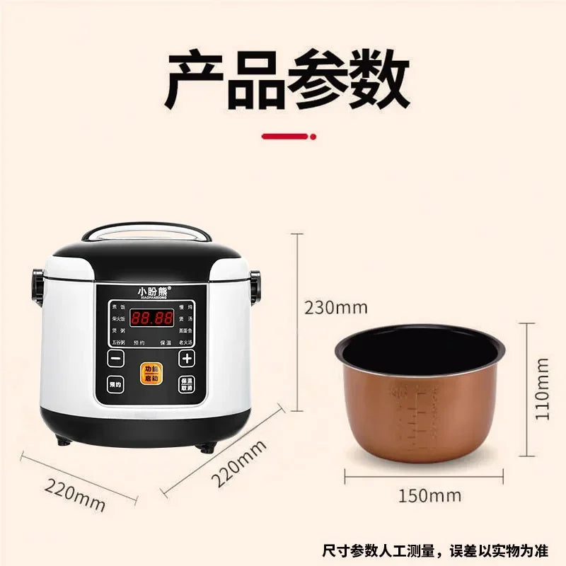 2L 电动迷你电饭煲 多功能电饭煲 便携式车载电饭煲 12V 24V 烹饪机 适用于汽车和卡车 英文菜单