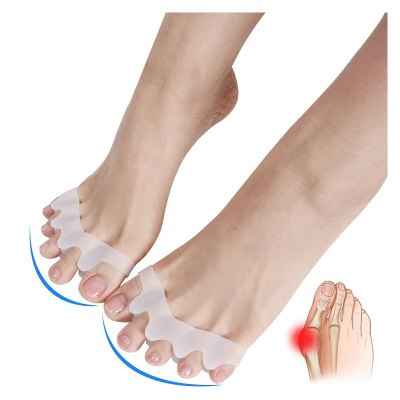 2Pcs=1Pair New Protective Toes Separator Suitable Bunion Corrector Material Soft Gel Straightener Spacers Stretchers Care Tool