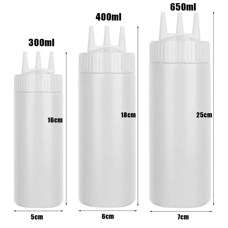 Botella exprimidora con tapa giratoria de 3 agujeros, 800ML, plástico de calidad alimentaria, salsas de mostaza, Mayo, aceite de oliva, utensilios de cocina #1 