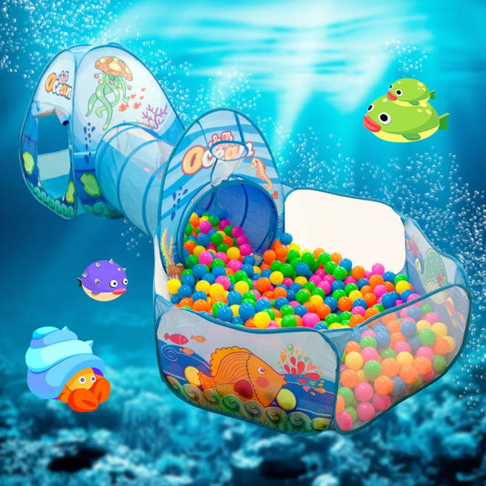 Piscina de bolas 3 en 1 para niños, parque infantil con globos para bebés, tienda de campaña portátil para niños, túnel para gatear, patio de juegos para niños, regalo para piscina 