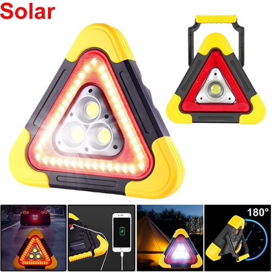 Luz de advertencia Triangular de emergencia Solar 3 en 1, lámpara de alarma de avería de emergencia de seguridad, luz Solar portátil para acampar y trabajar 