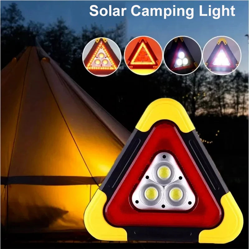 Luz de advertencia Triangular de emergencia Solar 3 en 1, lámpara de alarma de avería de emergencia de seguridad, luz Solar portátil para acampar y trabajar 