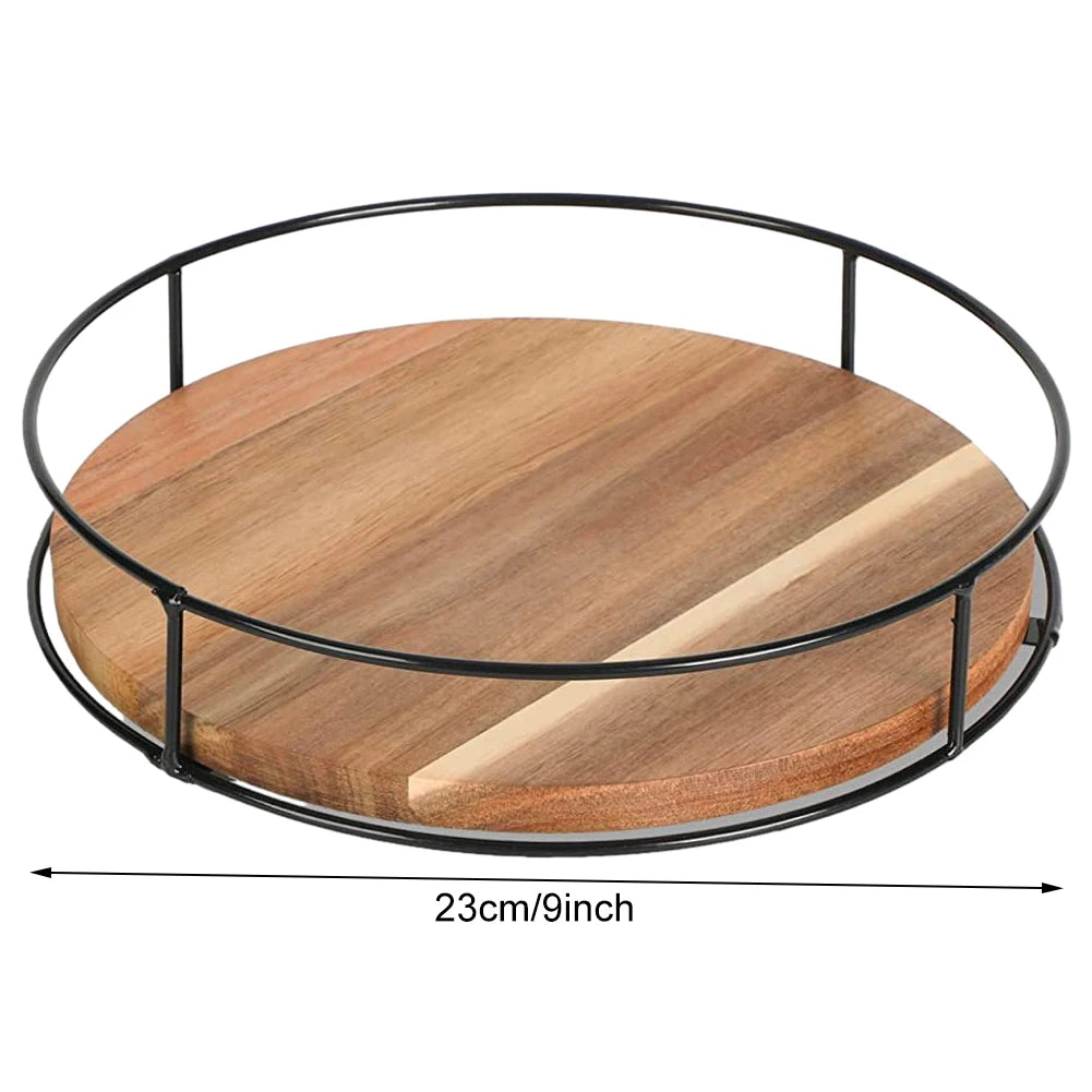 Organizador giratorio de 360 ​​grados, plato giratorio versátil Lazy Susan, redondo de madera para gabinete, mesa de comedor 