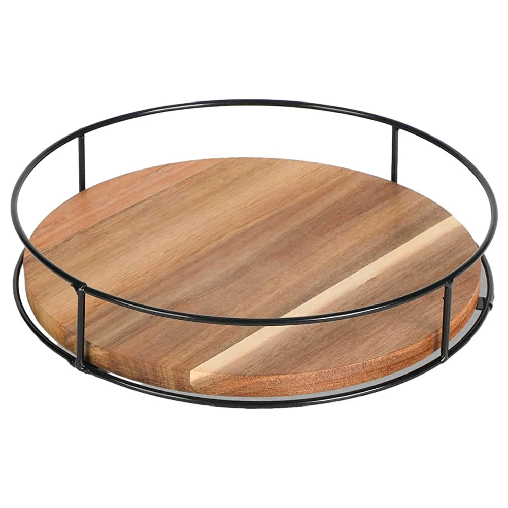 Organizador giratorio de 360 ​​grados, plato giratorio versátil Lazy Susan, redondo de madera para gabinete, mesa de comedor 