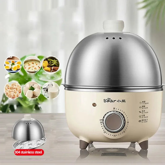 Hervidor de huevos eléctrico de 360W, máquina de desayuno, vaporera multicópica, cocinas automáticas para huevos, cocina al vapor para natillas y huevos para el hogar con temporizador 