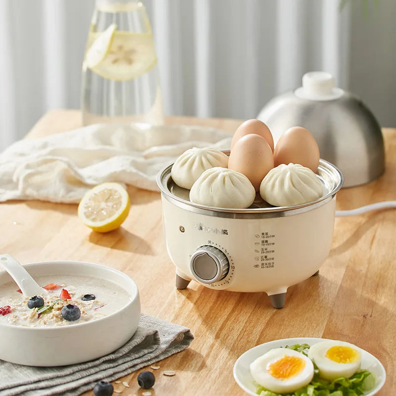 Hervidor de huevos eléctrico de 360W, máquina de desayuno, vaporera multicópica, cocinas automáticas para huevos, cocina al vapor para natillas y huevos para el hogar con temporizador 