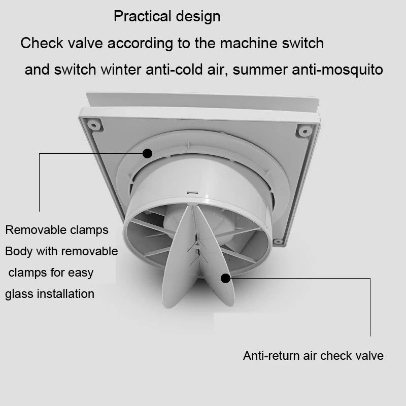 Extractor de aire de alta velocidad de 4/6 pulgadas para inodoro, cocina, baño, colgante, ventana de pared, Extractor con Control remoto 