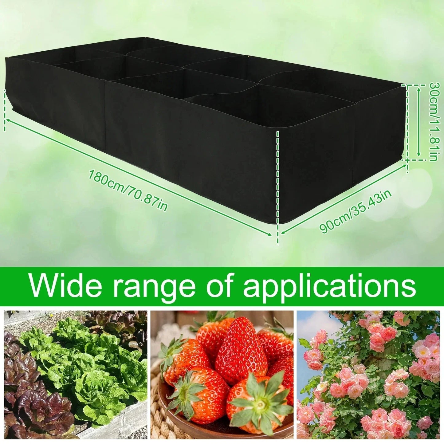 4/8 Grids Garden Raised Planting Bed Reusable Fabric Raised Garden Portable Rectangle Grow Bag Large Vegetable Planting Bags