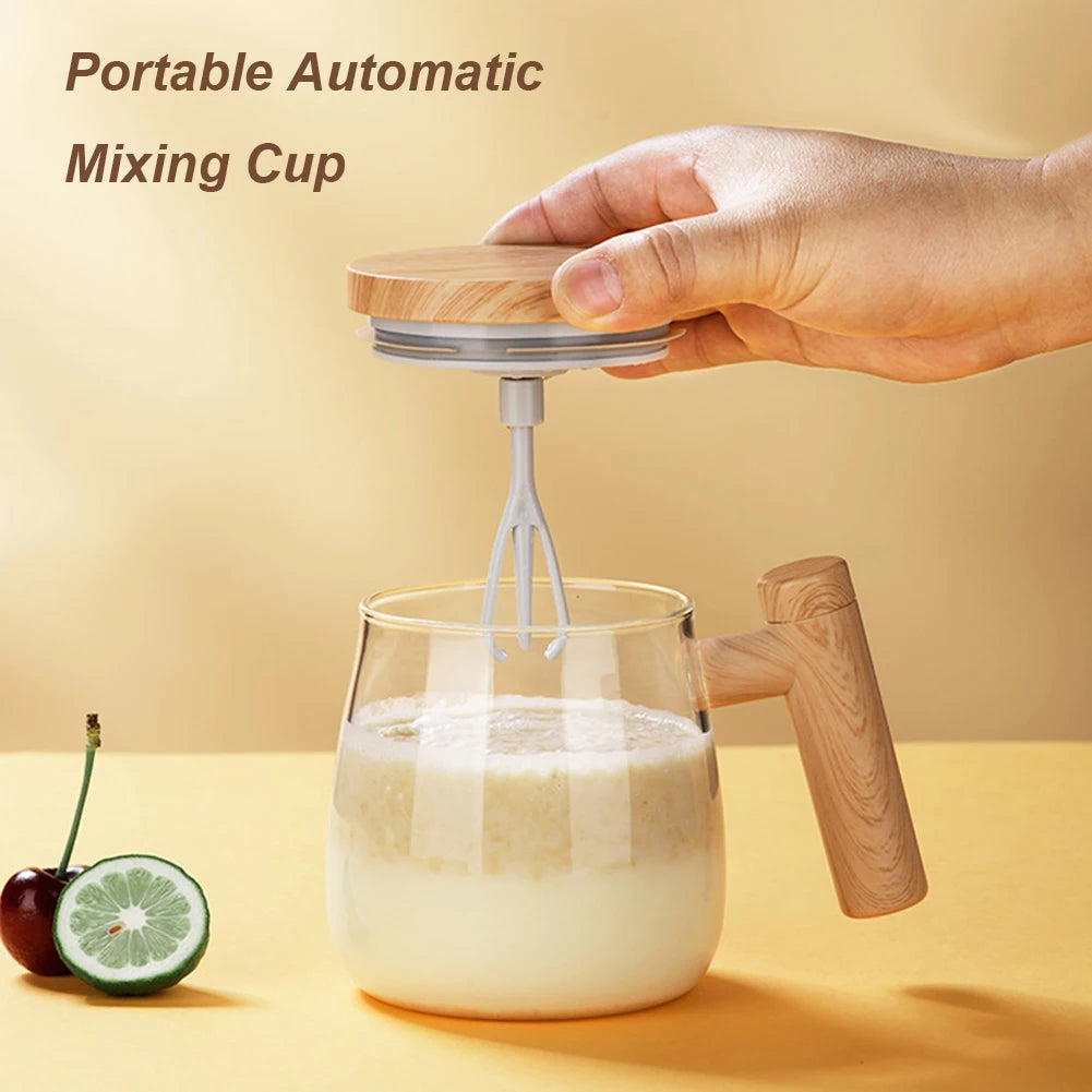 Mini licuadora portátil de 400ml para cocina o cafetería, mezclador de té, máquina mezcladora eléctrica automática para cocina, taza mezcladora para leche con Chocolate caliente 