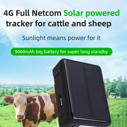 Rastreador GPS Solar 4G para ganado, vacas, ovejas, caballos, dispositivo de seguimiento de mascotas, localizador inteligente para personas, monitoreo a prueba de agua, antieliminación