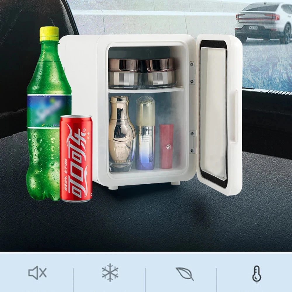 Mini refrigerador de 4L, 12v, 110V, 220V, refrigerador eléctrico portátil para acampada y turismo, para coche, almacenamiento de maquillaje cosmético, nevera para habitación de cuidado de la piel