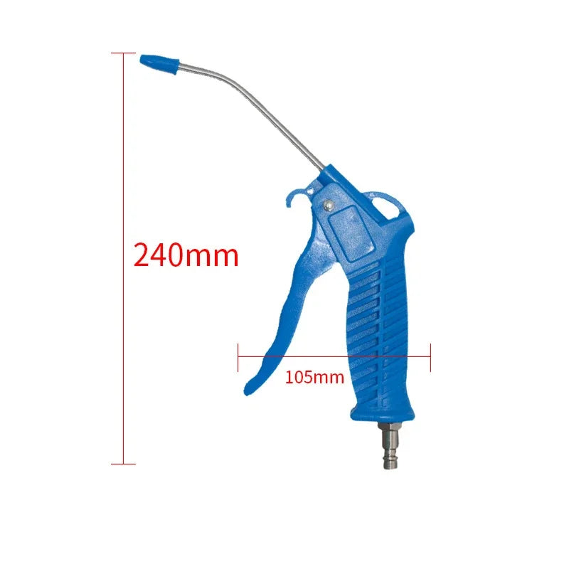 Kit de pistola de soplado de polvo de aire de alta resistencia de 4x6 mm, removedor de pistola de plumero de aire de manguera de TPU en espiral neumática de 50 cm de largo para compresor de aire 