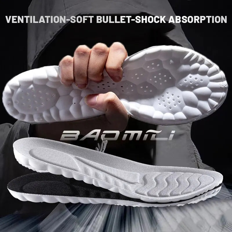 Plantillas deportivas 5D para zapatos, plantilla suave de PU para correr para pies, transpirable, absorción de impacto, suela de zapato, soporte ortopédico para arco 