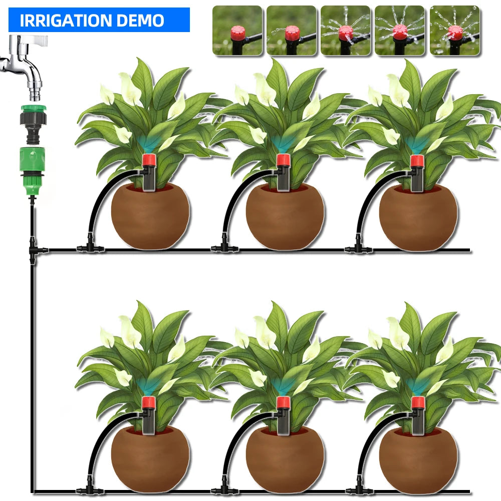 5M-60M Hose Drip Irrigation System Plant Watering Set 360 Degree Adjustable Drippers For Irrigation Garden Watering System