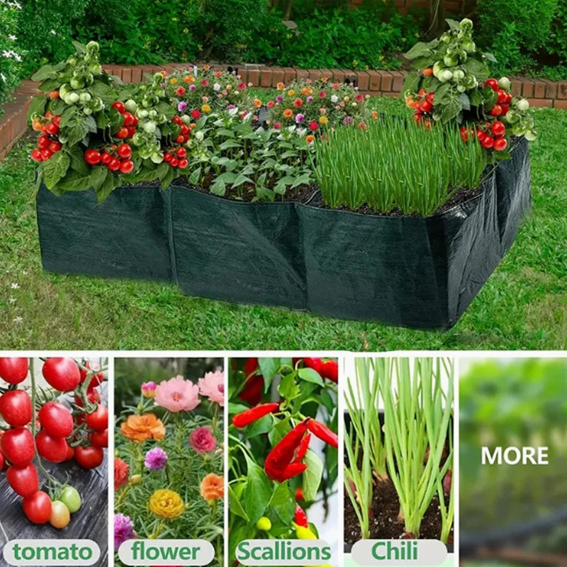 6 Grids Vegetable Planting Bag Container Portable Flower Plant Growing Bags Reusable Garden Raised Planting Bed Courtyard Decor